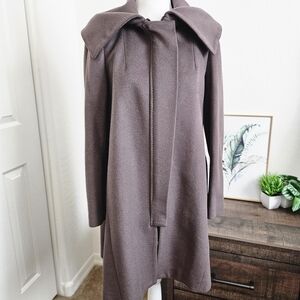 Zara Wool Angora Blend Midi Trench Coat Brown Mauve SZ Small